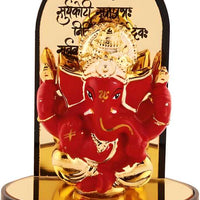 Gold Plate Ganesh Ji Idol Statue Decorative Showpiece - 3.25 cm  (Polyresin, Multicolor)