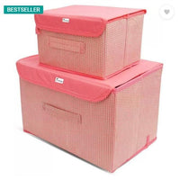 Foldable Woven Storage Box Organizer (1 Big Box & 1 Small Box)