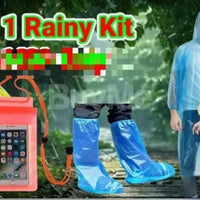 Unisex 3 in 1 Rain Coat (1 Rain Coat, 1 Mobile Cover & 1 Rain Shoe)