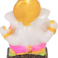 Chatri Aasan Ganesh Idols Decorative Showpiece - 6 cm  (Polyresin, Gold)