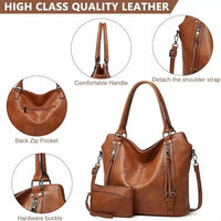 Tote Bags For Women PU Leather Hobo Bags for Women Purse Stylish 2 in 1 Handbags with Shoulder Strap Ladies Office Bag
