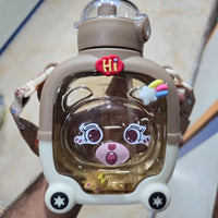Cute Sipper Water Bottle with Straw and Strap