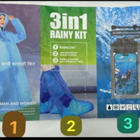 Unisex 3 in 1 Rain Coat (1 Rain Coat, 1 Mobile Cover & 1 Rain Shoe)