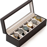 Wood Watch Box Organizer with Glass Display
