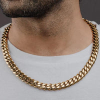Hop, Men's Flat Link Chain Necklace, 18K gold plated
