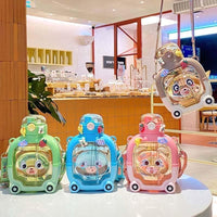 Cute Sipper Water Bottle with Straw and Strap