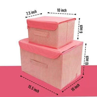Foldable Woven Storage Box Organizer (1 Big Box & 1 Small Box)