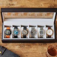 Wood Watch Box Organizer with Glass Display